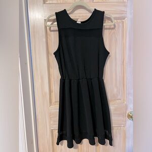 Black A-line dress with Mesh panels size L